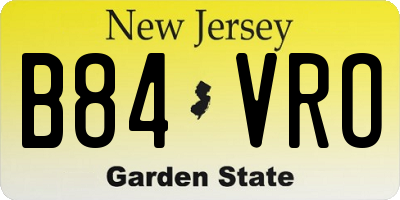 NJ license plate B84VRO