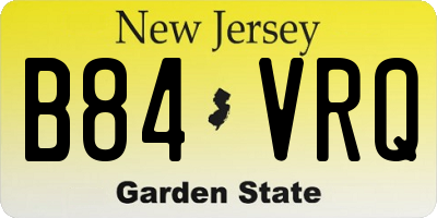 NJ license plate B84VRQ
