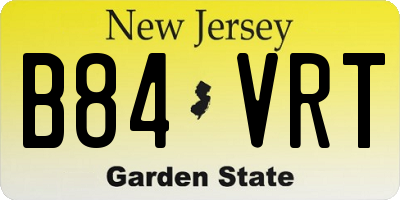 NJ license plate B84VRT