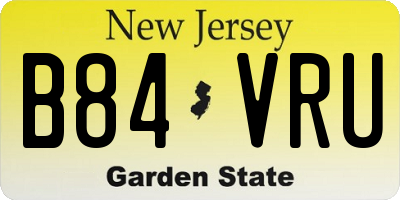 NJ license plate B84VRU