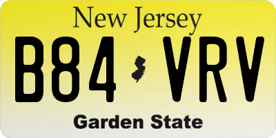 NJ license plate B84VRV