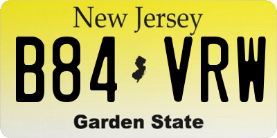 NJ license plate B84VRW