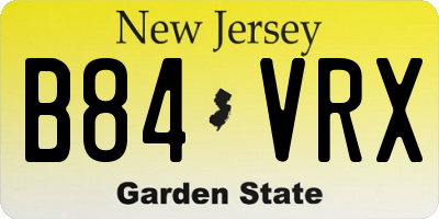 NJ license plate B84VRX