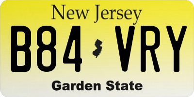 NJ license plate B84VRY