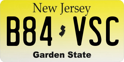 NJ license plate B84VSC