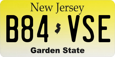 NJ license plate B84VSE