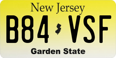 NJ license plate B84VSF