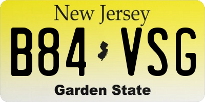 NJ license plate B84VSG