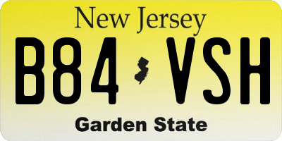 NJ license plate B84VSH