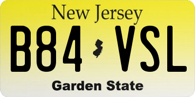 NJ license plate B84VSL