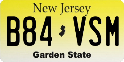 NJ license plate B84VSM