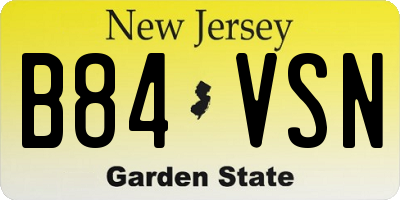 NJ license plate B84VSN