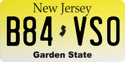 NJ license plate B84VSO