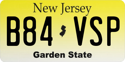 NJ license plate B84VSP
