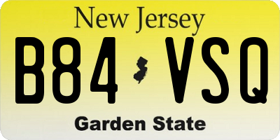 NJ license plate B84VSQ