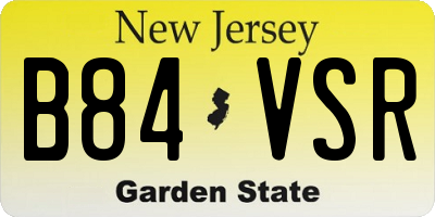 NJ license plate B84VSR