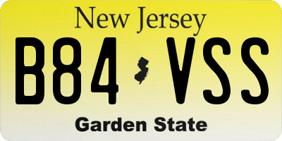 NJ license plate B84VSS