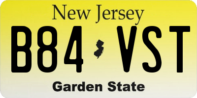 NJ license plate B84VST