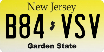 NJ license plate B84VSV