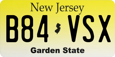 NJ license plate B84VSX