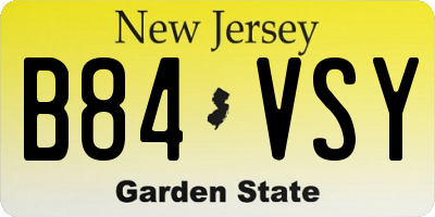 NJ license plate B84VSY