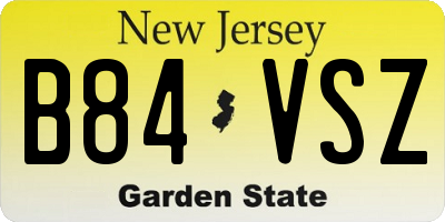 NJ license plate B84VSZ