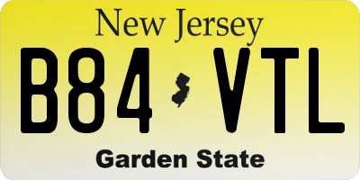 NJ license plate B84VTL
