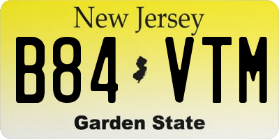 NJ license plate B84VTM