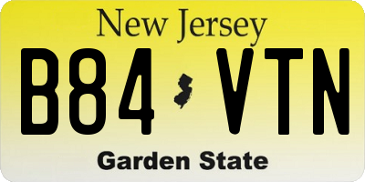 NJ license plate B84VTN