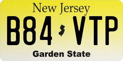 NJ license plate B84VTP