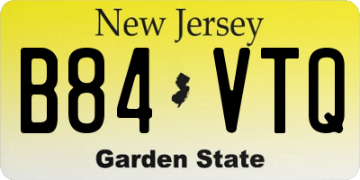NJ license plate B84VTQ