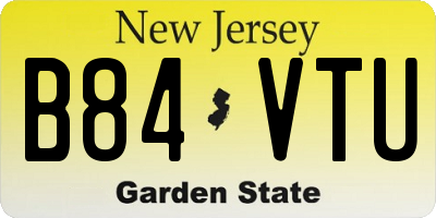 NJ license plate B84VTU
