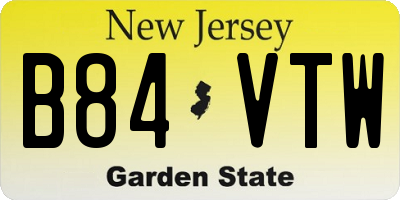 NJ license plate B84VTW