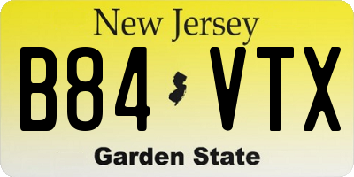 NJ license plate B84VTX