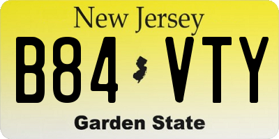 NJ license plate B84VTY