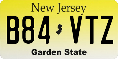 NJ license plate B84VTZ