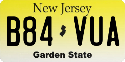 NJ license plate B84VUA