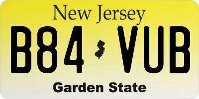 NJ license plate B84VUB