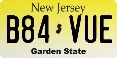 NJ license plate B84VUE