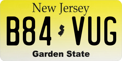 NJ license plate B84VUG