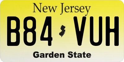 NJ license plate B84VUH
