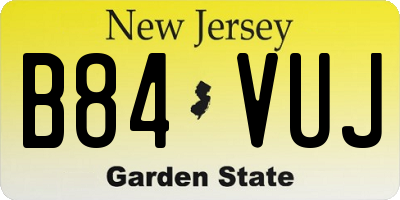 NJ license plate B84VUJ