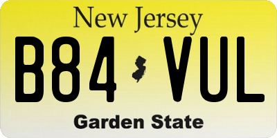 NJ license plate B84VUL
