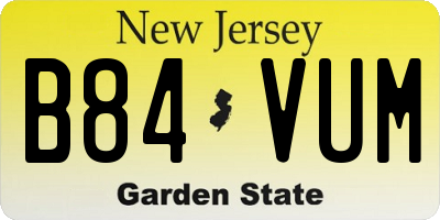 NJ license plate B84VUM