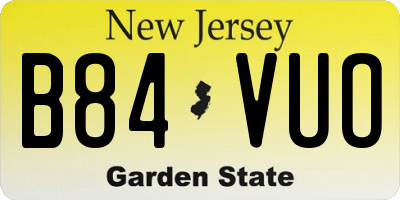 NJ license plate B84VUO