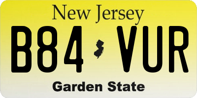 NJ license plate B84VUR