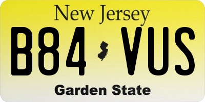 NJ license plate B84VUS