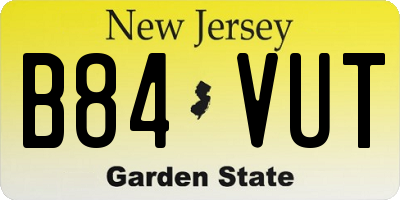NJ license plate B84VUT
