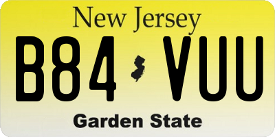 NJ license plate B84VUU