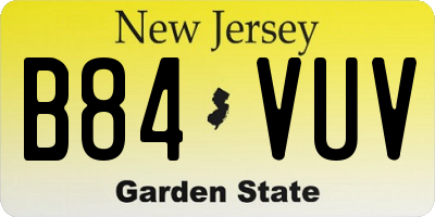 NJ license plate B84VUV